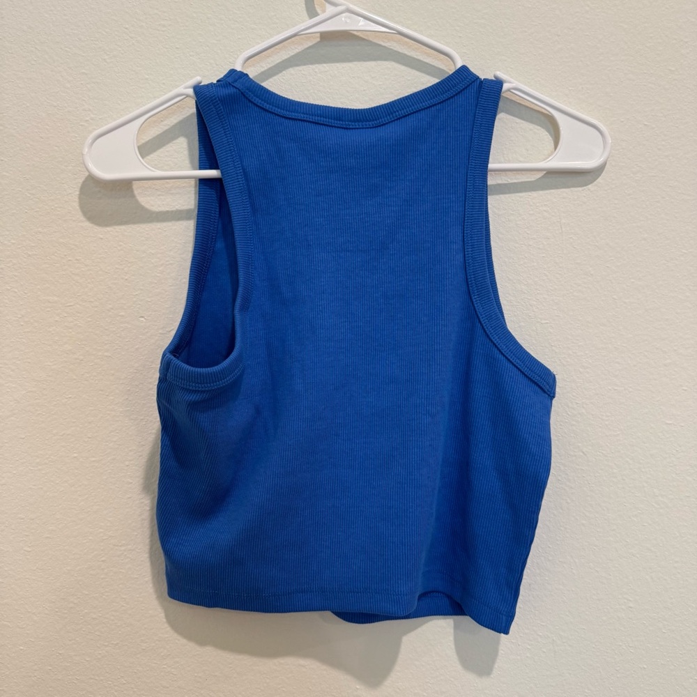 SET of TWO NWT H&M Pink and Blue Ribbed Crop Tops - Picture 10 of 10